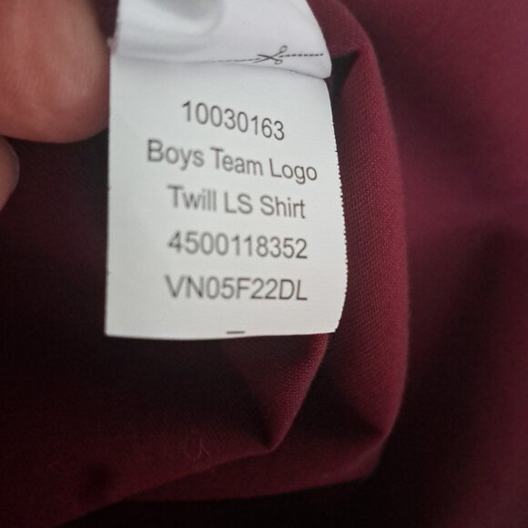 Ariat Boys Burgundy Team Logo Long Sleeve Western Shirt M 10-12 - Picture 9 of 9